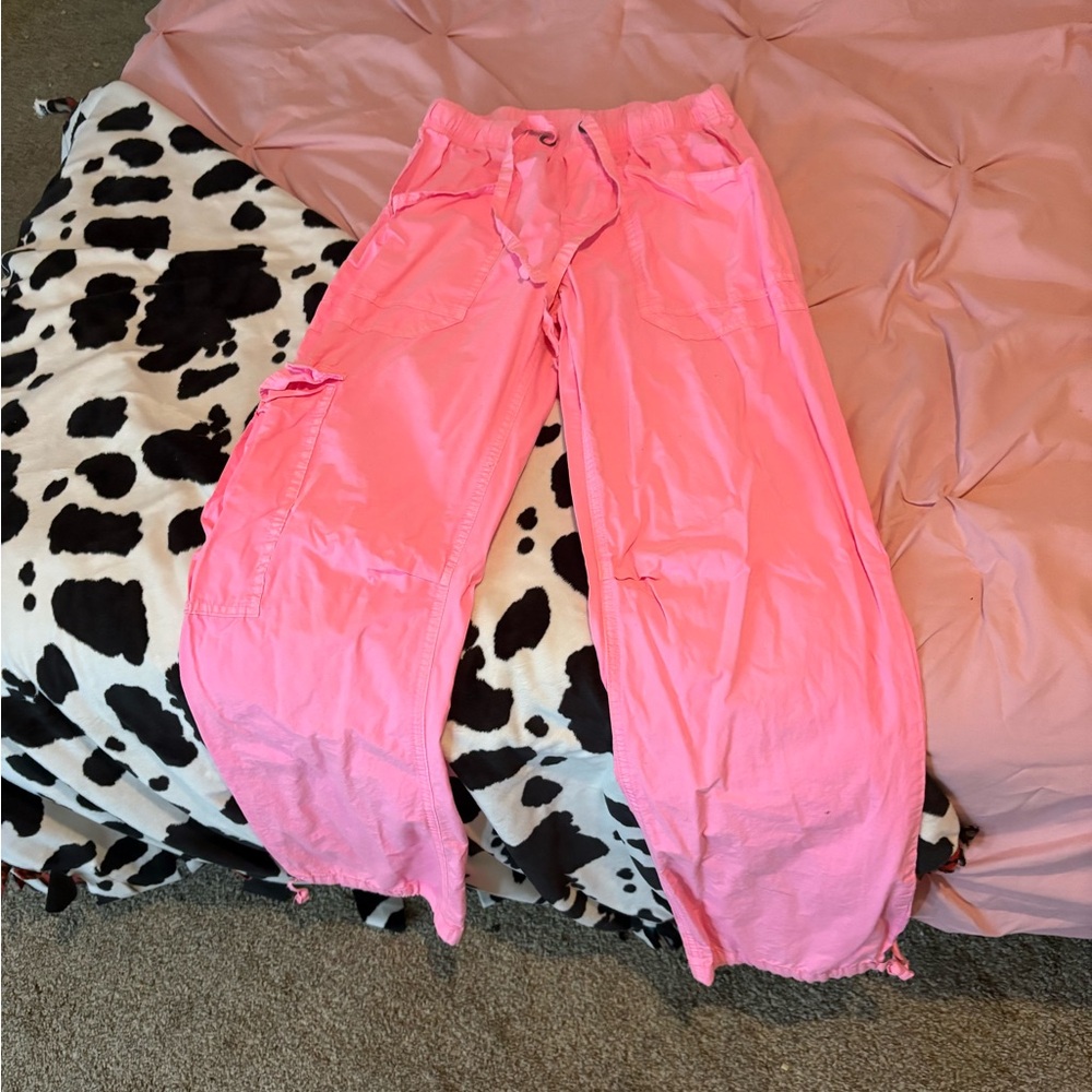 Kids Pink Cargo Pants